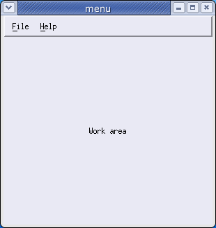 Okno aplikace menu